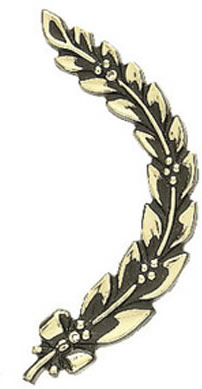 TRIM WREATH RIGHT BLACK/GOLD 75mm